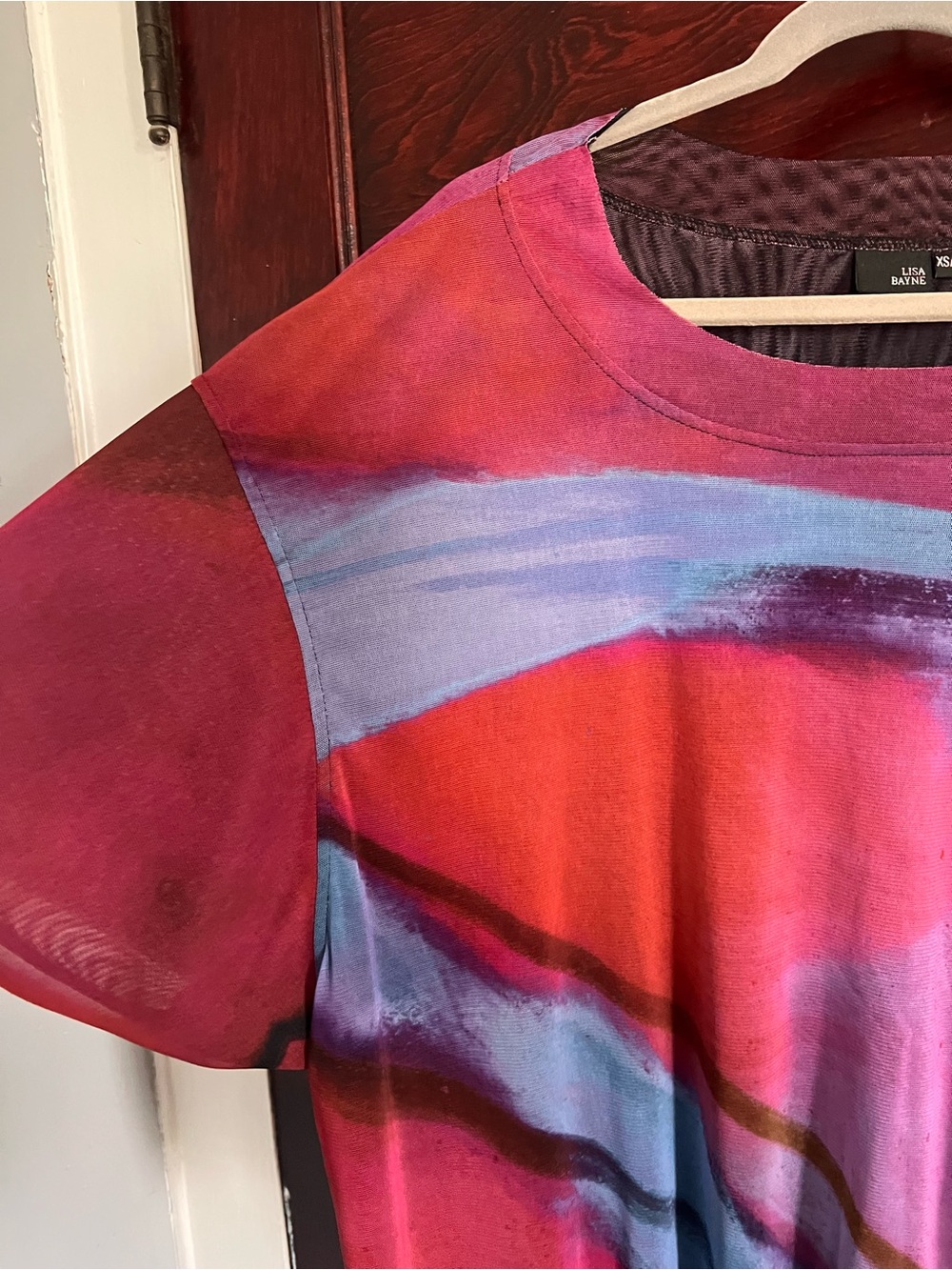 Lisa Bayne Women’s Sheer Art to Wear Top Size XS/S - Picture 4 of 8